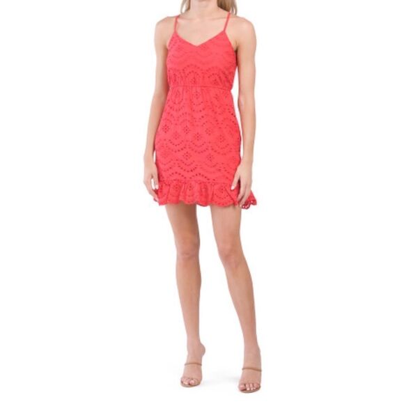 NWT JAPNA Eyelet Ruffle Hem Dress - Picture 1 of 8